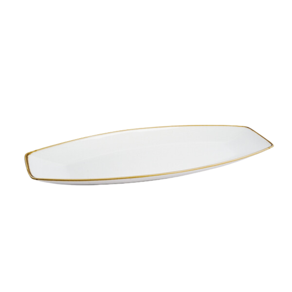 Porceletta Ivory Mocha Porcelain Boat Plate 36 cm / 14"