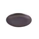 Porceletta Rustic Black Reactive Glaze Porcelain 8" Rimmed Thin Flat Plate