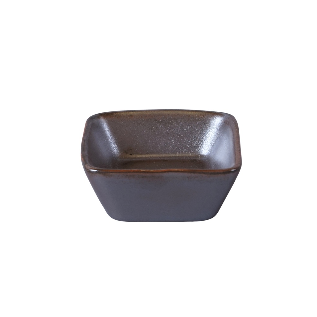 طبق مربع عميق بورسلان 7 سم لون اسود راستك