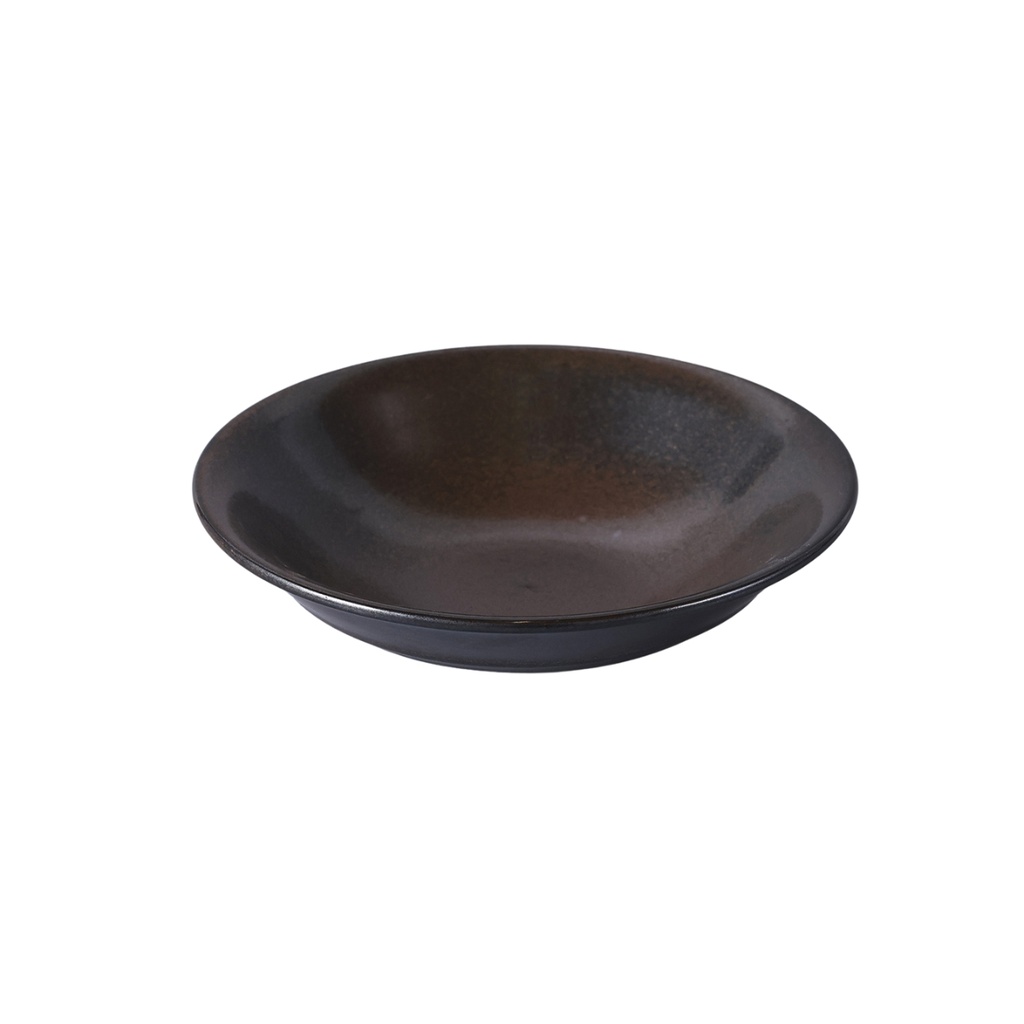 Porceletta Rustic Black Reactive Glaze Porcelain Salad Bowl 16.8 x 4.3 cm