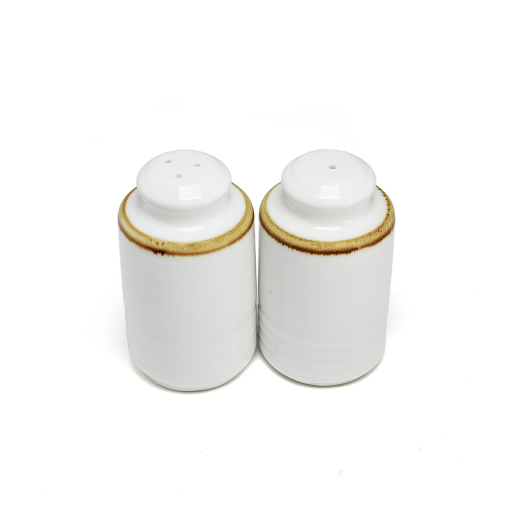 Porceletta Ivory Mocha Porcelain Mocha Salt & Pepper Set