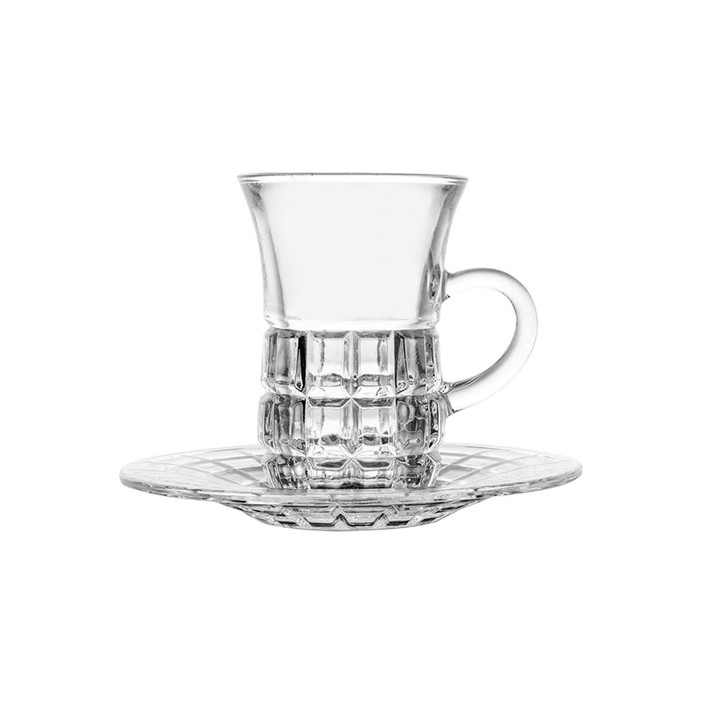 Vague Tea Glass Cups & Saucers Legion Set