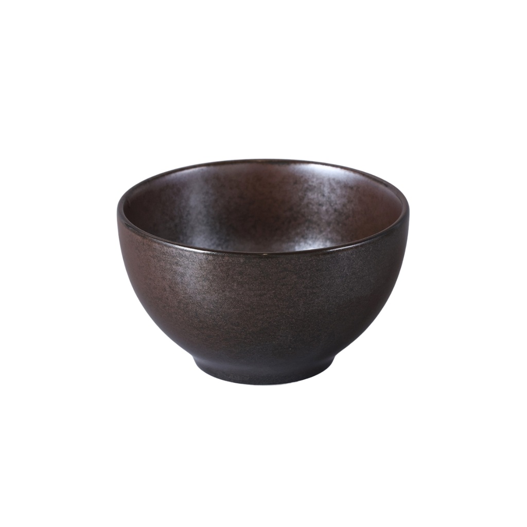 Porceletta Rustic Black Reactive Glaze Porcelain Bowl 4.5"