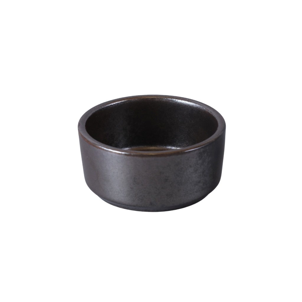 Porceletta Rustic Black Reactive Glaze Porcelain Small Mezza Sauce Dish 2.5"
