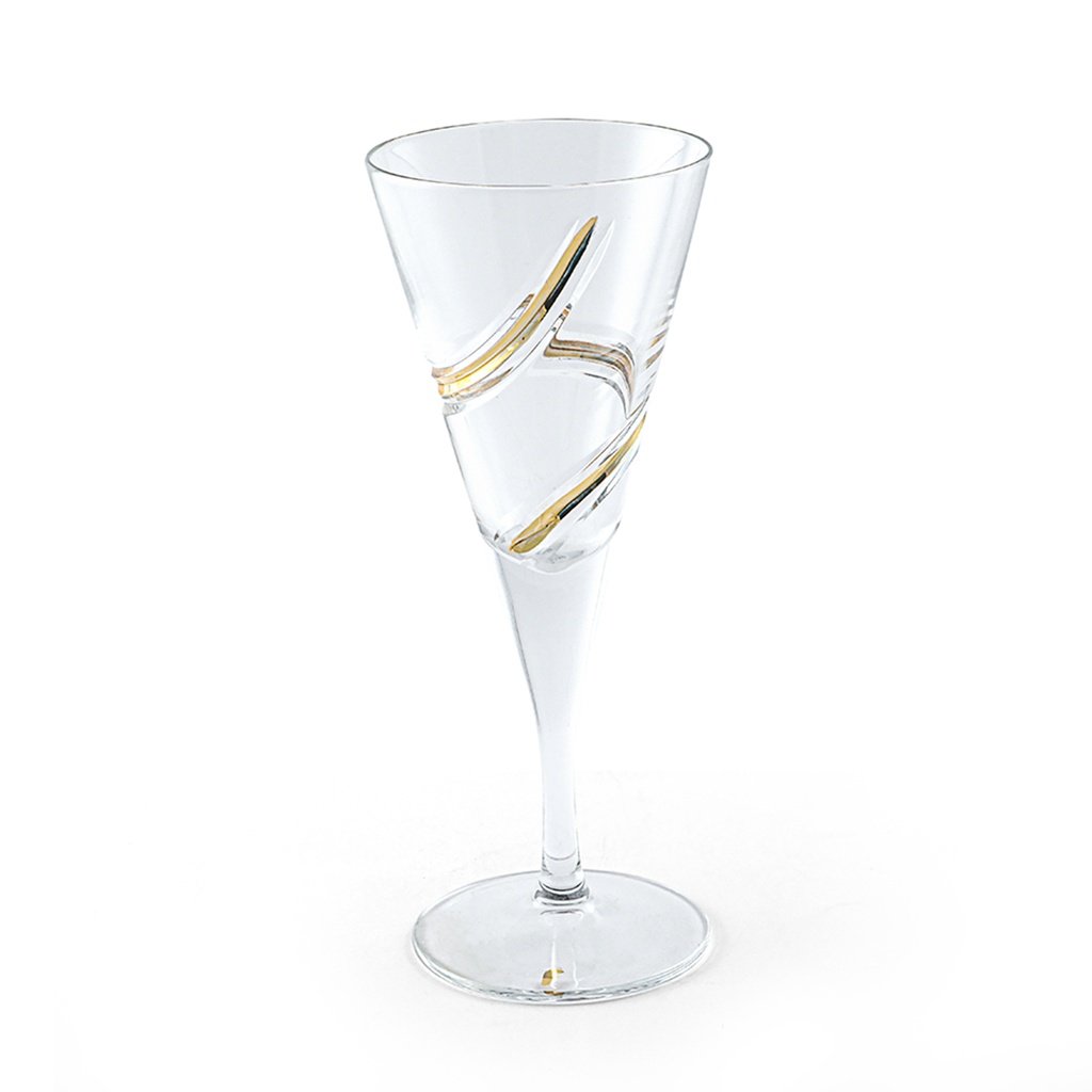 Glass Stemware V-Shape Engrave & Gold