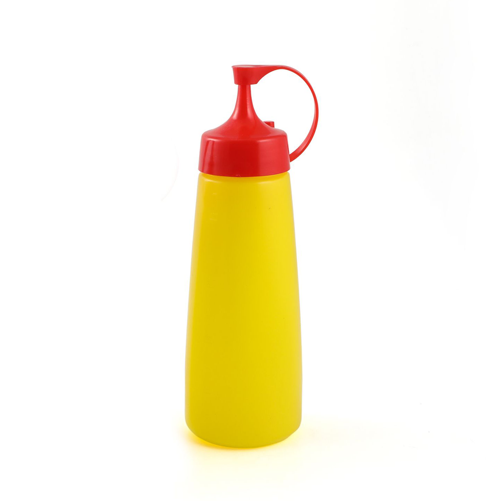 Plastic 450 ml Squeezer Yellow with Lid 16"