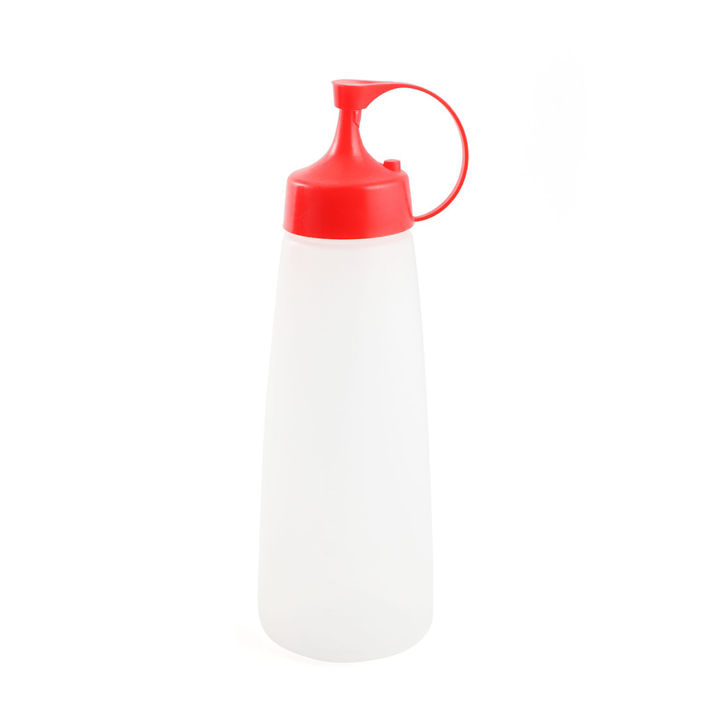 Plastic 530 ml Squeezer White with Lid 24"