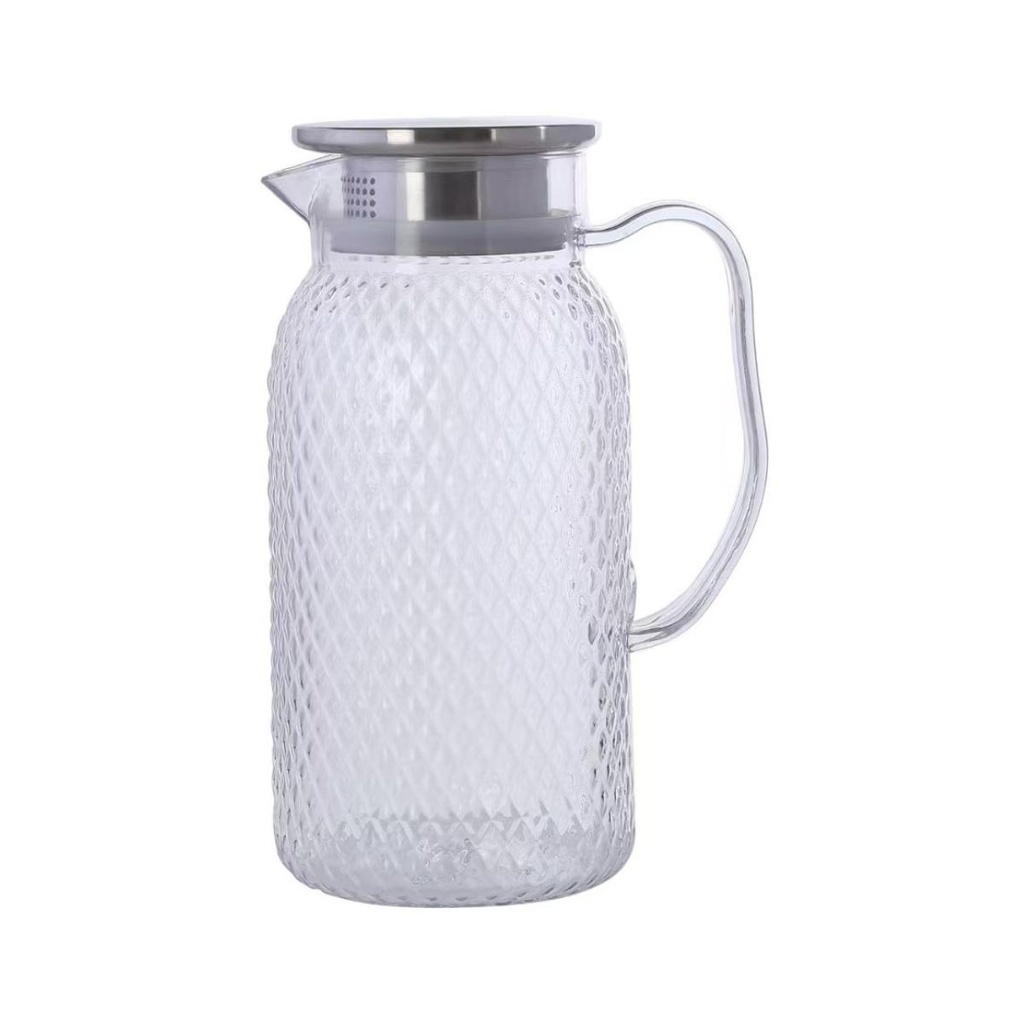 Polycarbonate Diamond Jug with Stainless Steel Lid 2L