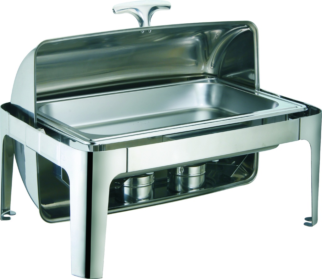 Stainless Steel Rectangular Roll Top Chafing Dish 9 Liter