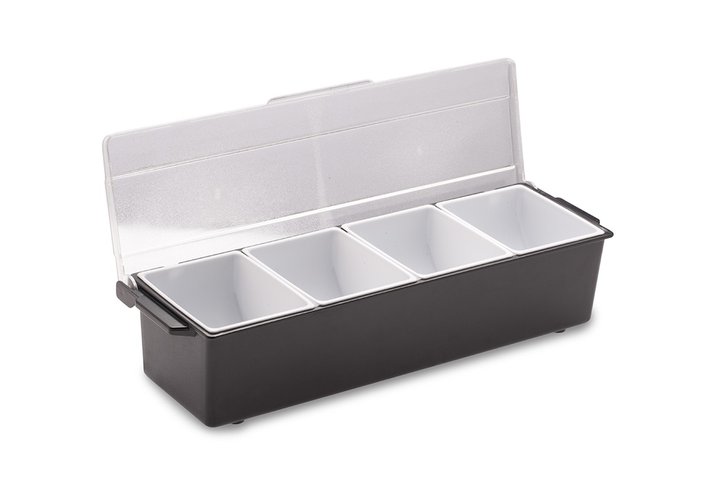 White Plastic 4 Compartment Container