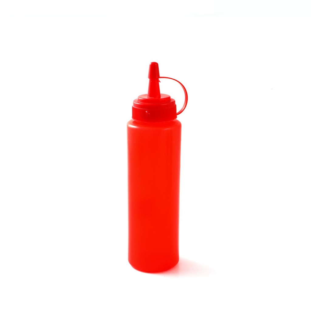 Red Plastic Squeezer Red 240 ml with Lid