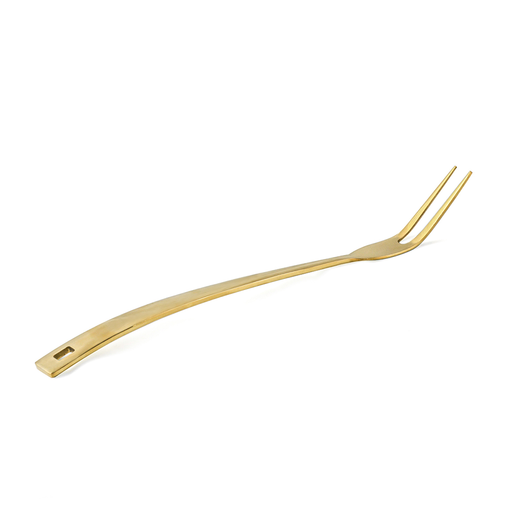 Stainless Steel Gold Serving Fork 14"