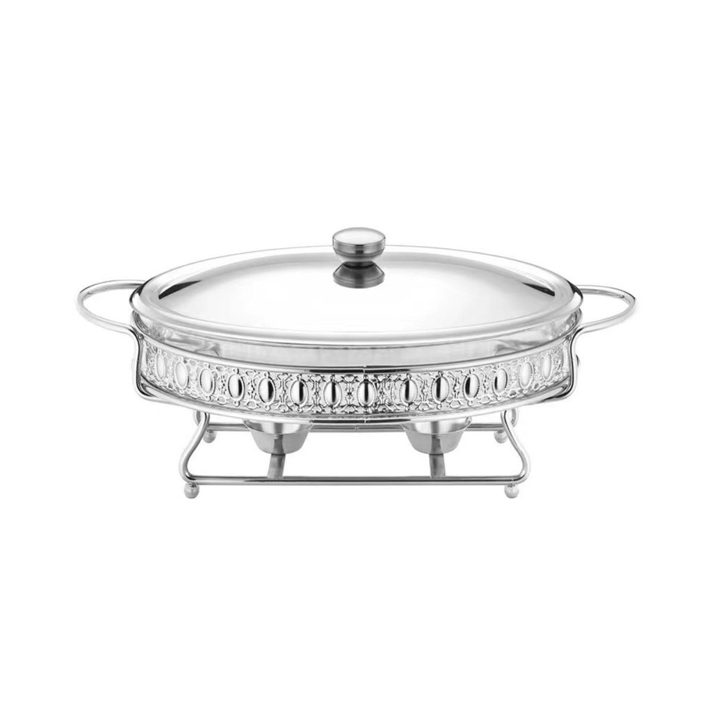 3 Liter Silver Egg-Shaped Stainless Steel Food Warmer