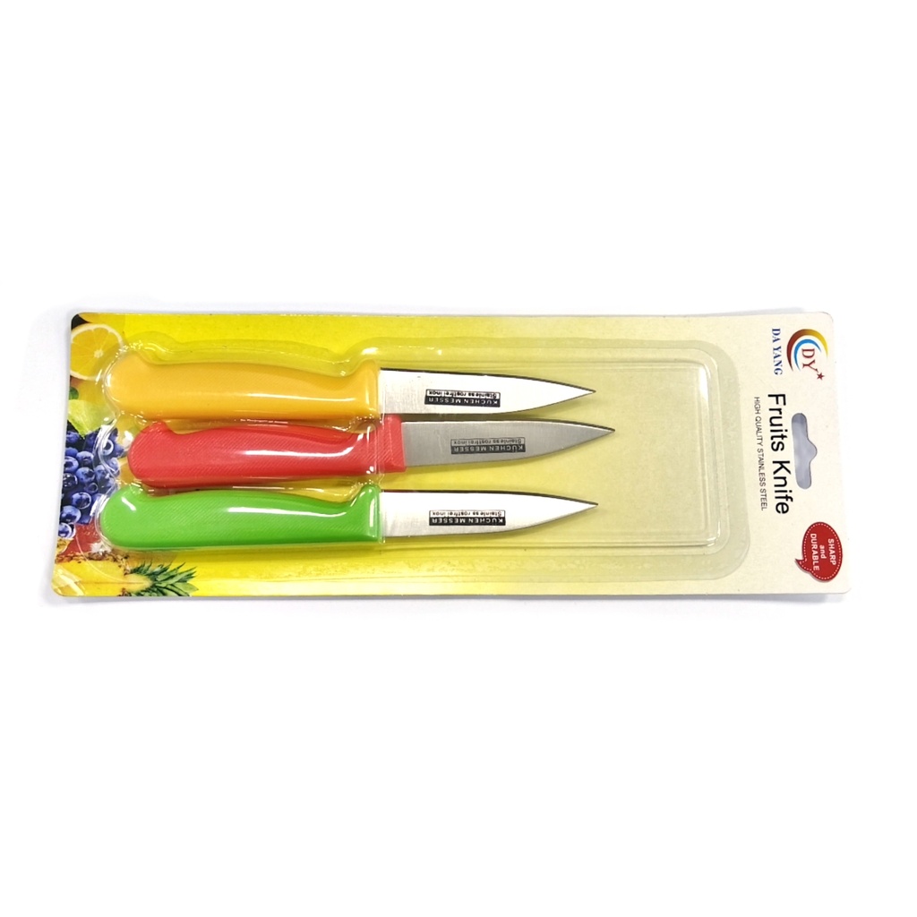 مجموعة سكاكين من الفولاذ المقاوم للصدأ مكونة من 6 قطع بمقبض منقط ملون