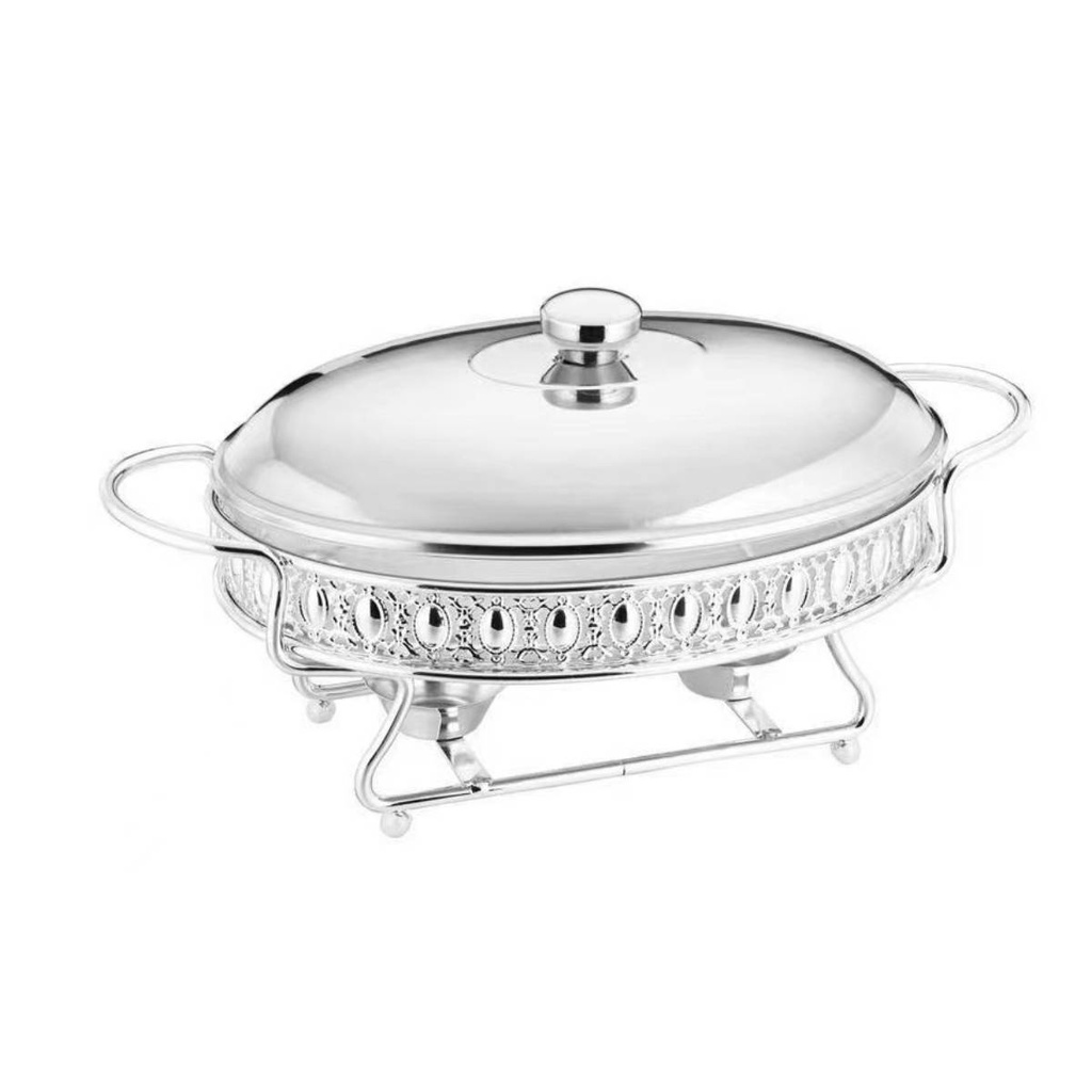 Stainless Steel Oval Silver Food Warmer 2 Liter
