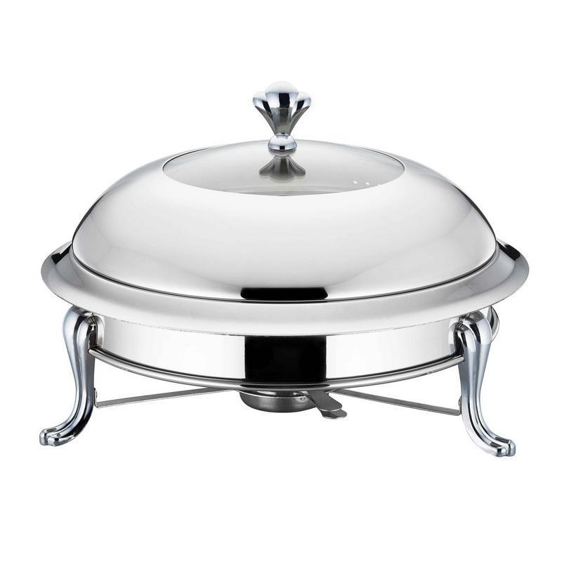 26 cm Silver Round SS Crown Food Warmer
