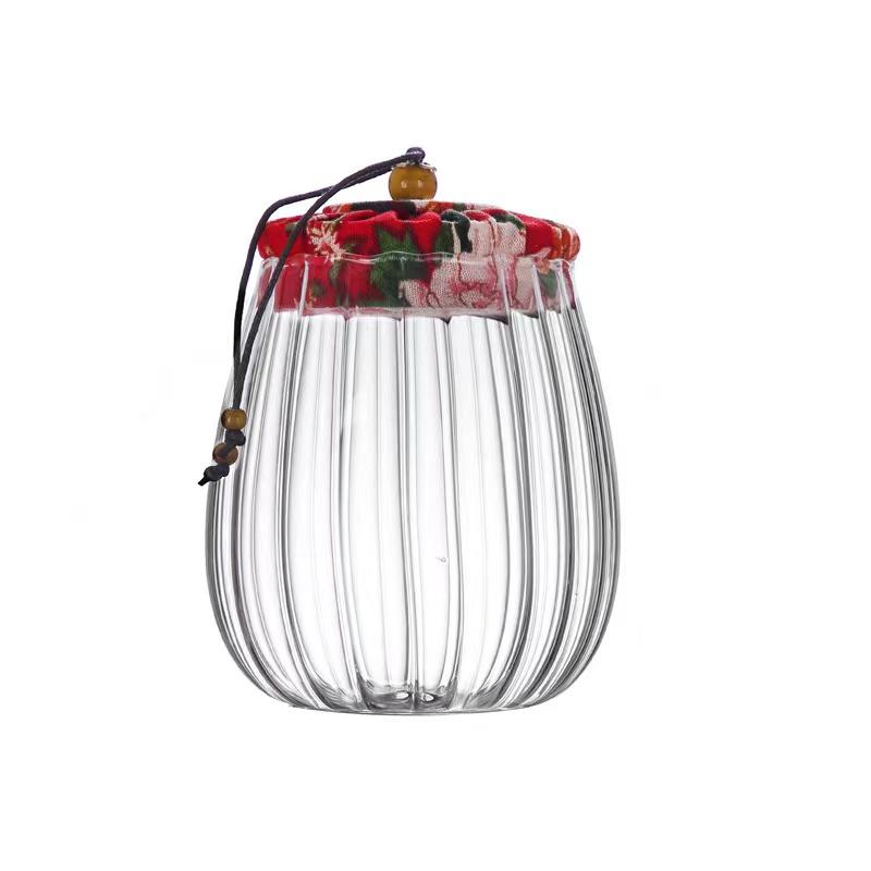 600ml Transparent Glass Jar with Cloth Lid