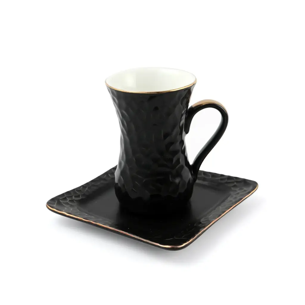 Decopor Porcelain 12 Piece Tea Cup & Saucer Set 100 ml