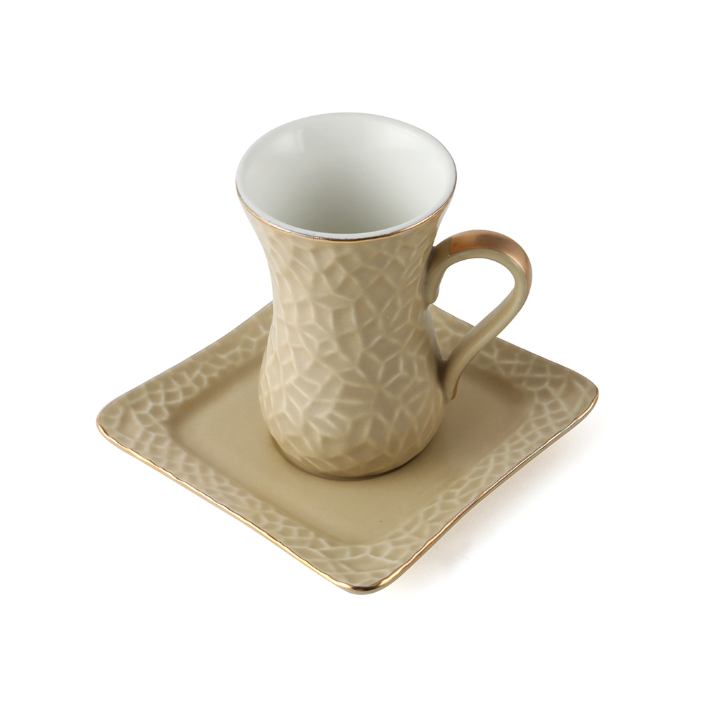 Decopor Porcelain 12 Piece Tea Cup & Saucer Set 100 ml