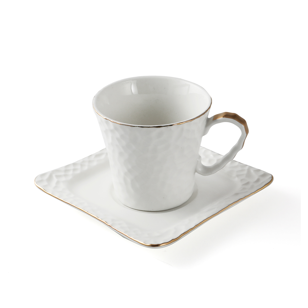 Decopor Porcelain 12 Piece Coffee Cup & Saucer Set 70 ml