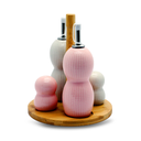 طقم ديكوبور بورسلين للتوابل، 5 قطع، رمادي