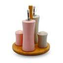 Decopor Porcelain Condiment 5 Pieces Set Grey