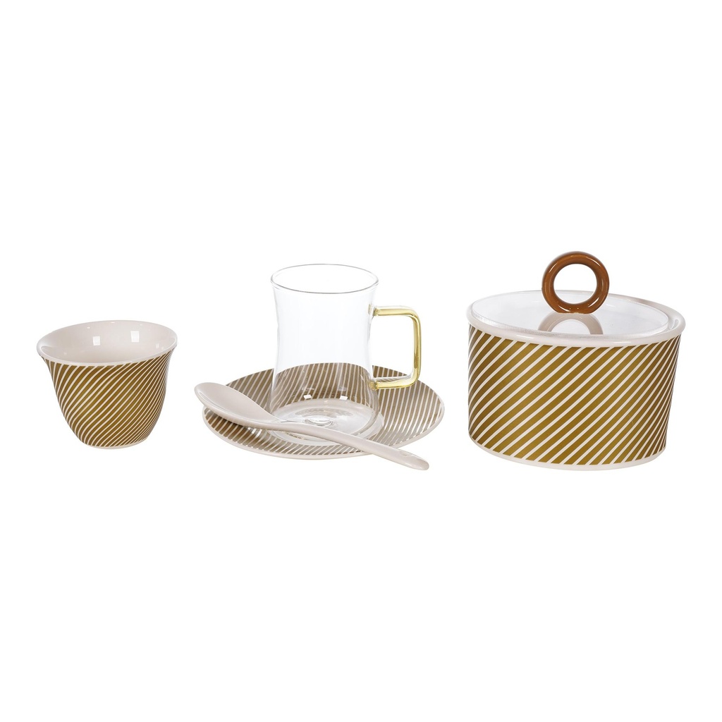 Decopor 26 Pieces Amber Tea & Coffee Set