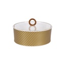 Decopor Amber Dates Bowl with Acrylic Lid Set