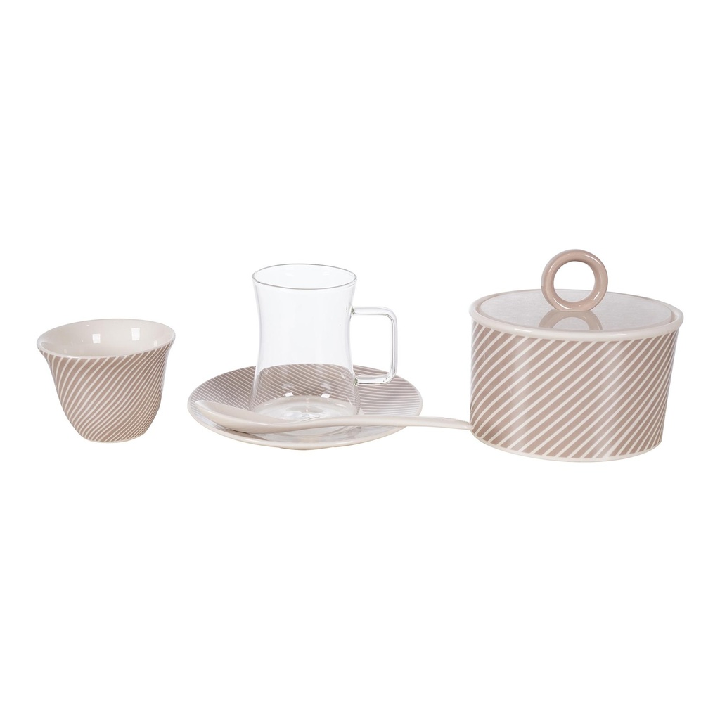 Decopor 26 Pieces Smoke Grey Tea & Coffee Set