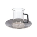 Decopor 12 Pieces Black Tea Istikans & Saucers Set