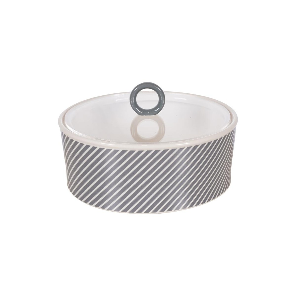 Decopor Black Dates Bowl with Acrylic Lid Set