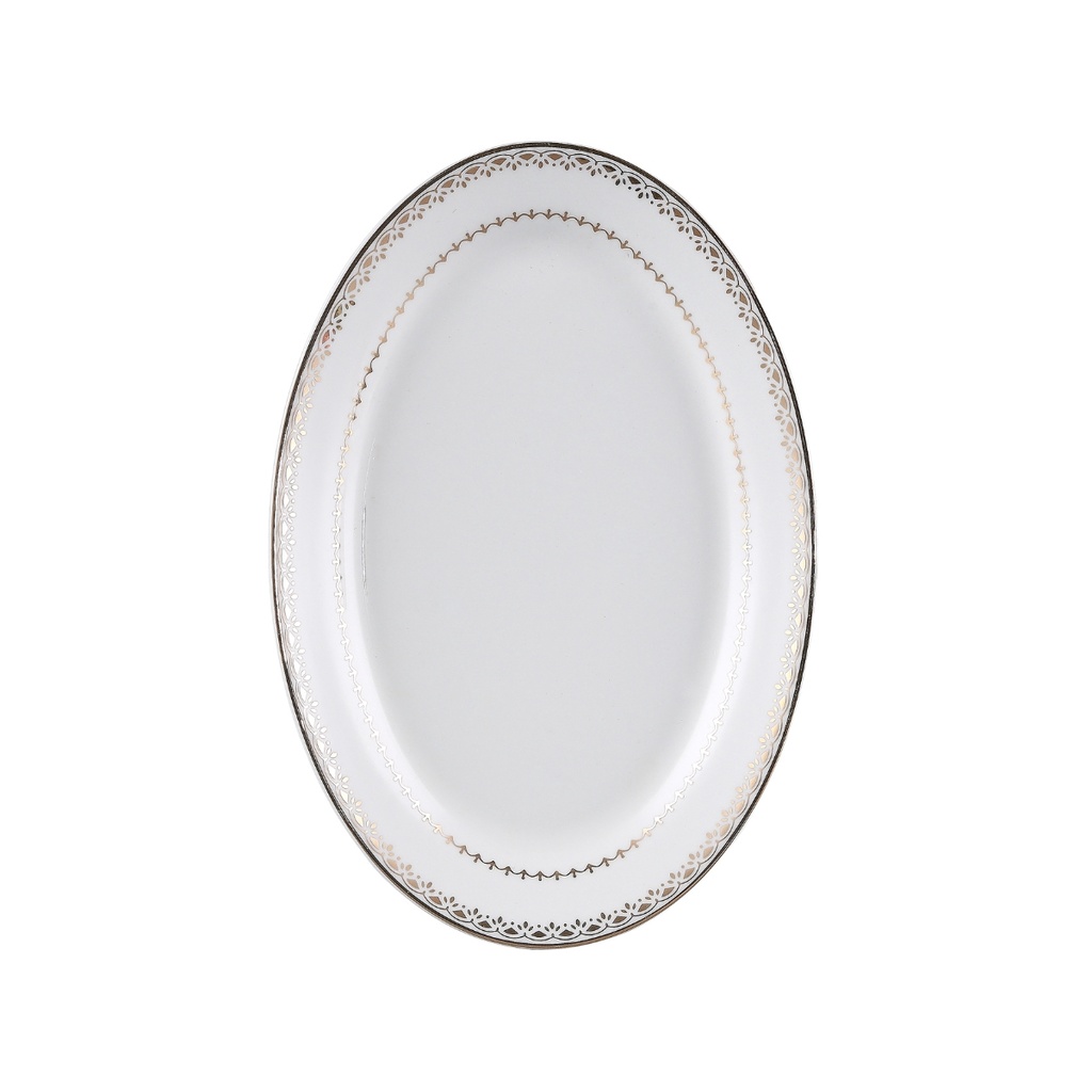 Decopor 8" Oval Plate Golden Design