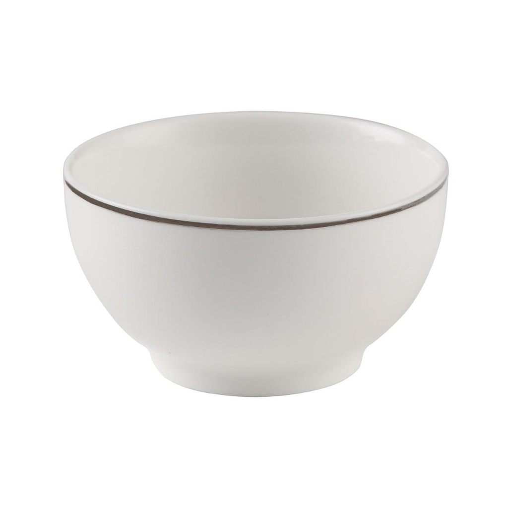 Decopor New Bone China 3.75“ Bowl With Silver Rim