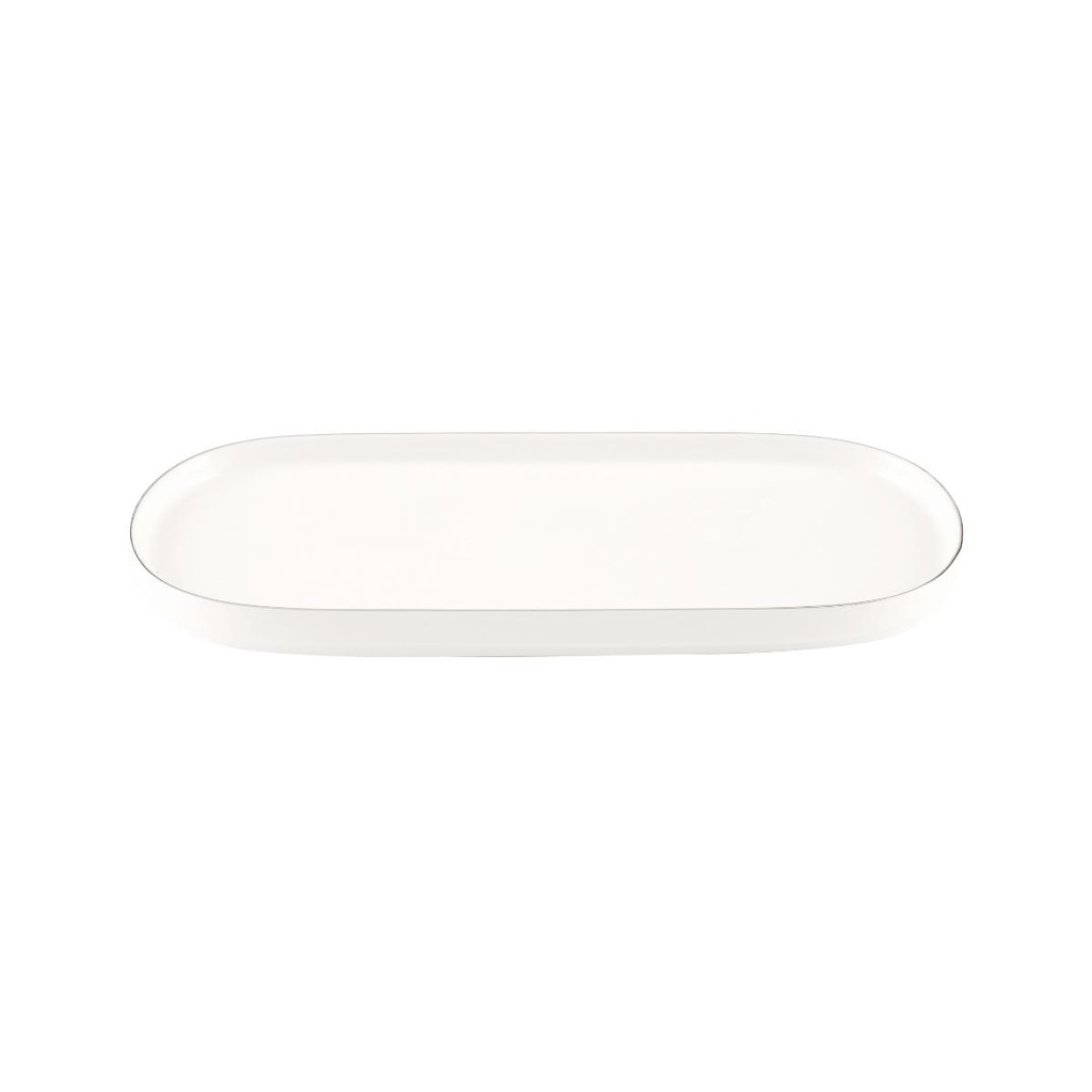 Decopor New Bone China Large Plate With Silver Rim 33.5 cm