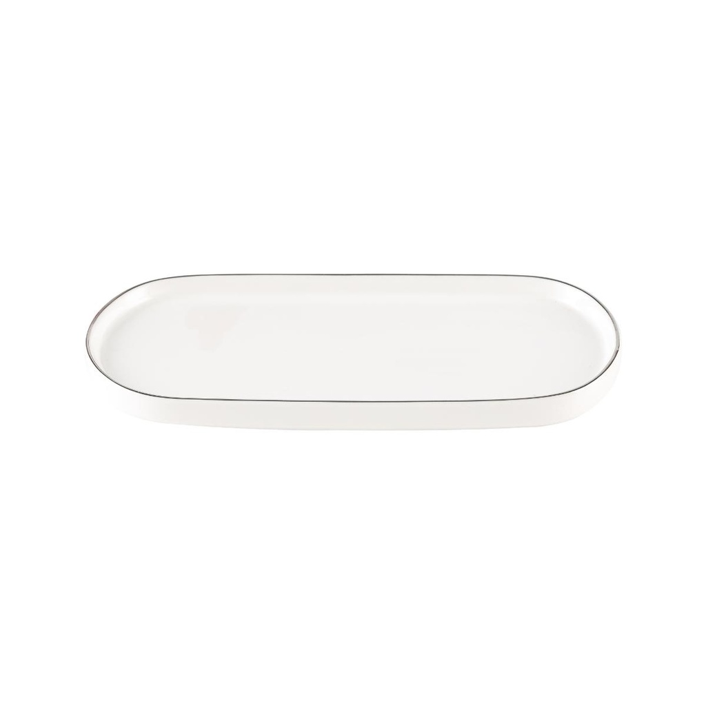 Decopor New Bone China Small Plate With Silver Rim 21.5 cm