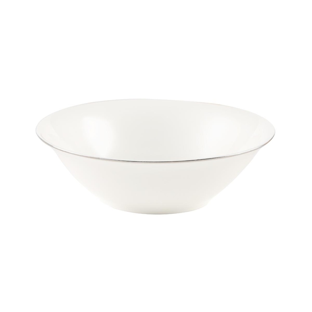 Decopor New Bone China 6" Salad Bowl With Silver Rim
