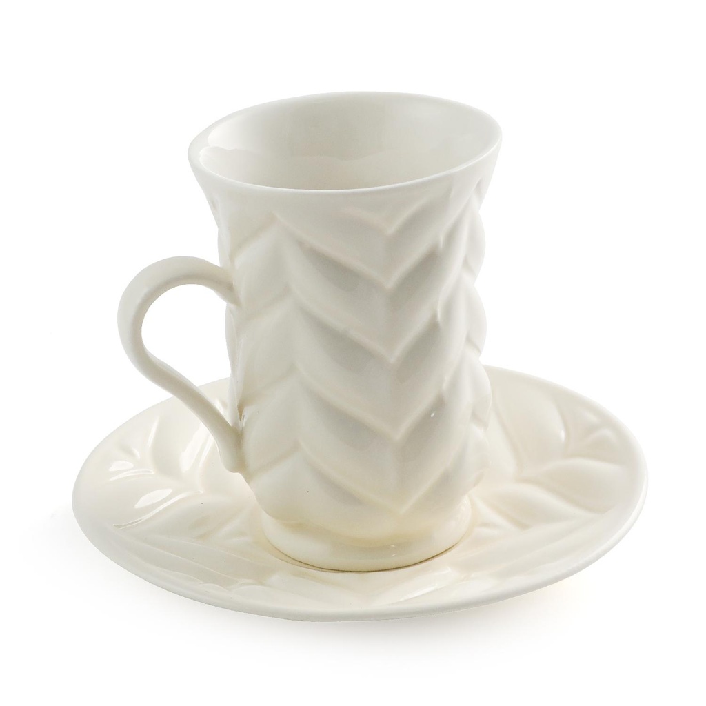 Decopor White 6/6 Tea cup and saucer 100 ml RS-1919
