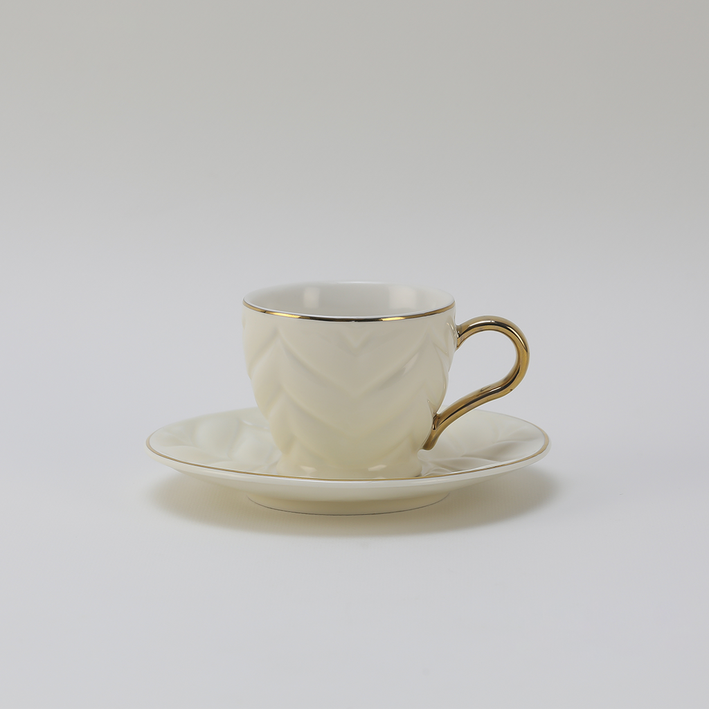 Decopor Creamy White 6/6 coffee cup and saucer 75 ml RS-1919