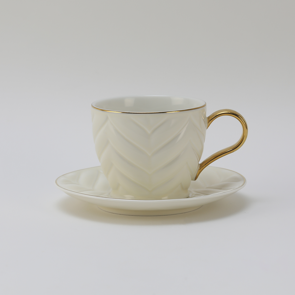 Decopor Creamy White 6/6 Milk cup and saucer 200 ml RS-1919