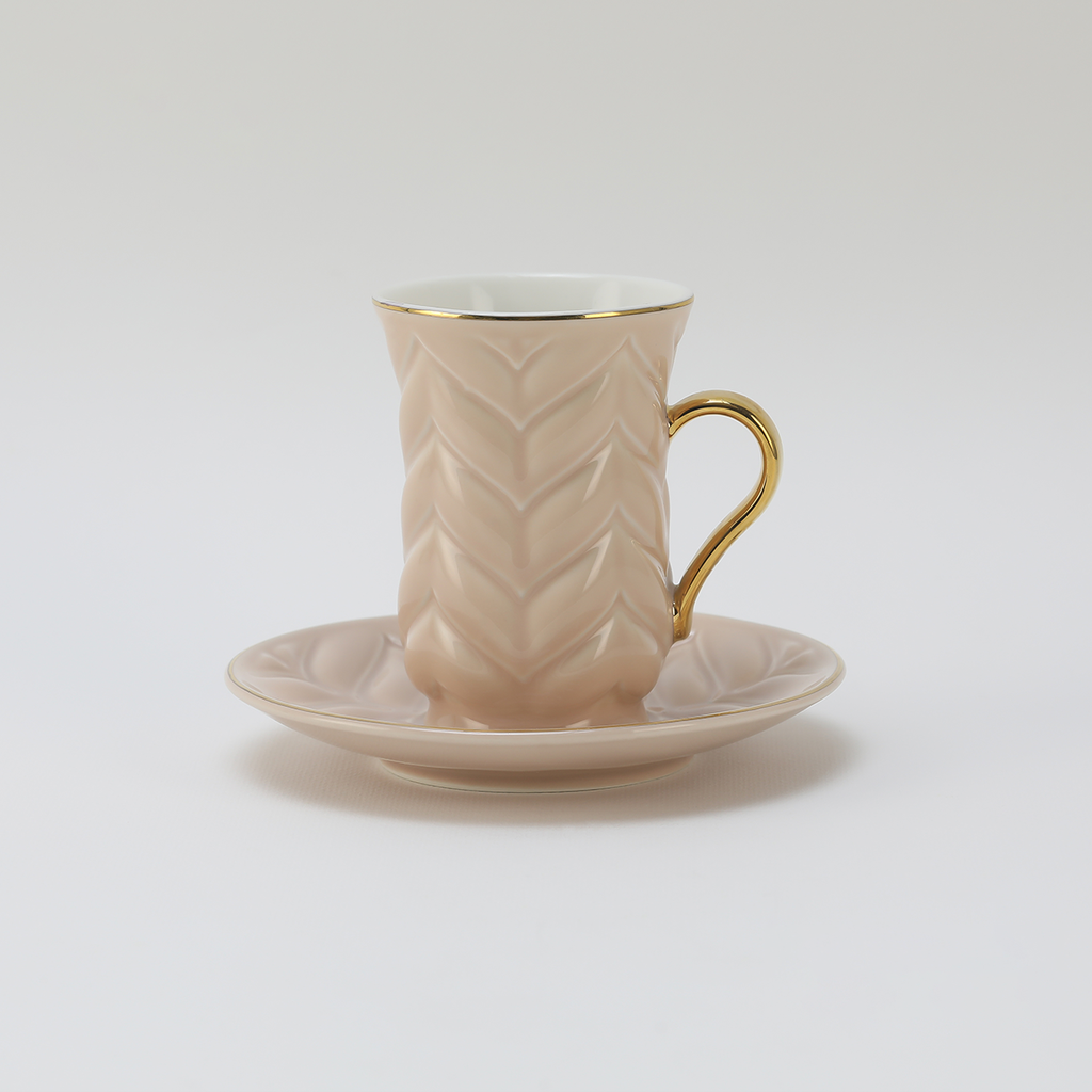 Decopor Peach Pink 6/6 Tea cup and saucer 100 ml RS-1919
