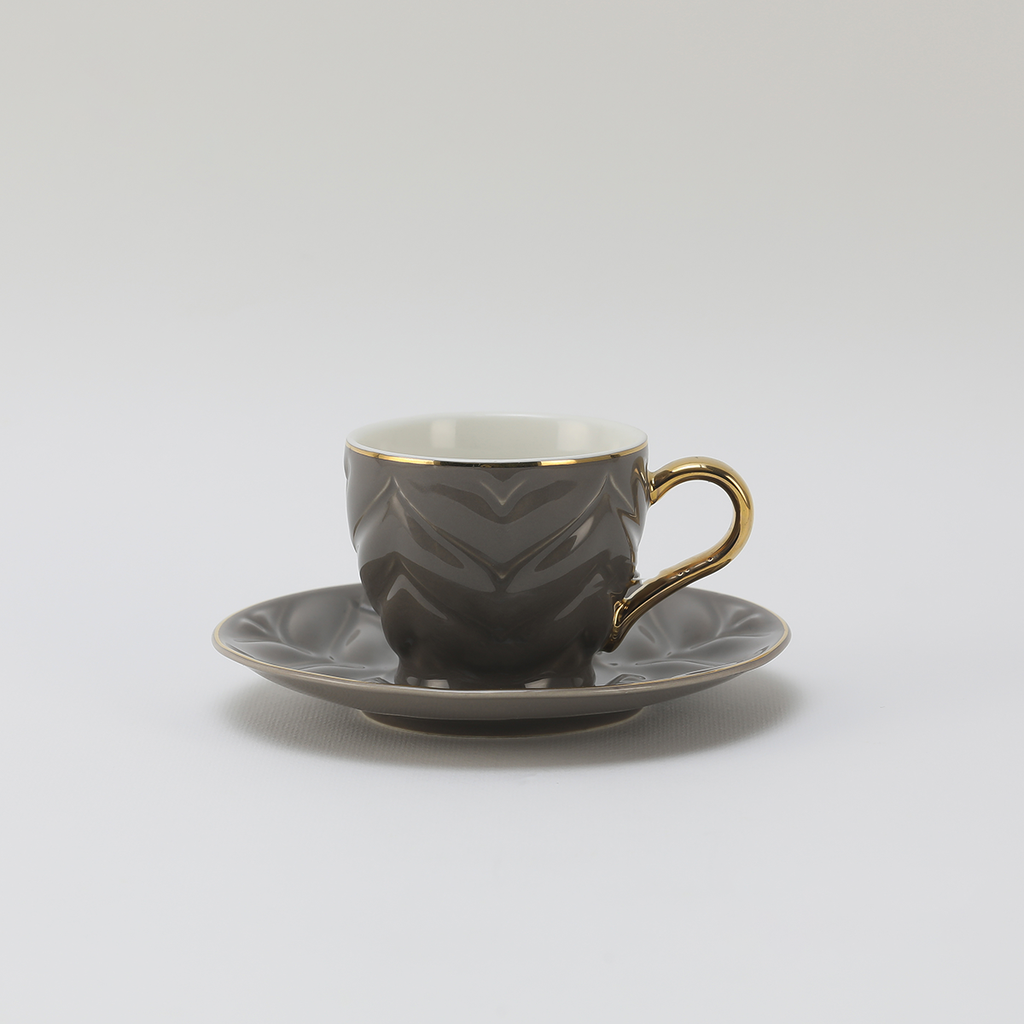 Decopor Smoky Grey 6/6 coffee cup and saucer 75 ml RS-1919