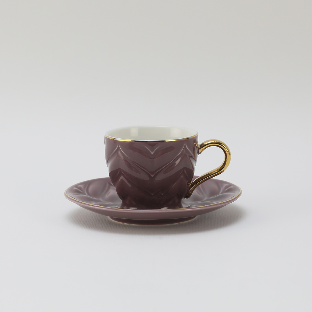 Decopor Plum Purple 6/6 coffee cup and saucer 75 ml RS-1919