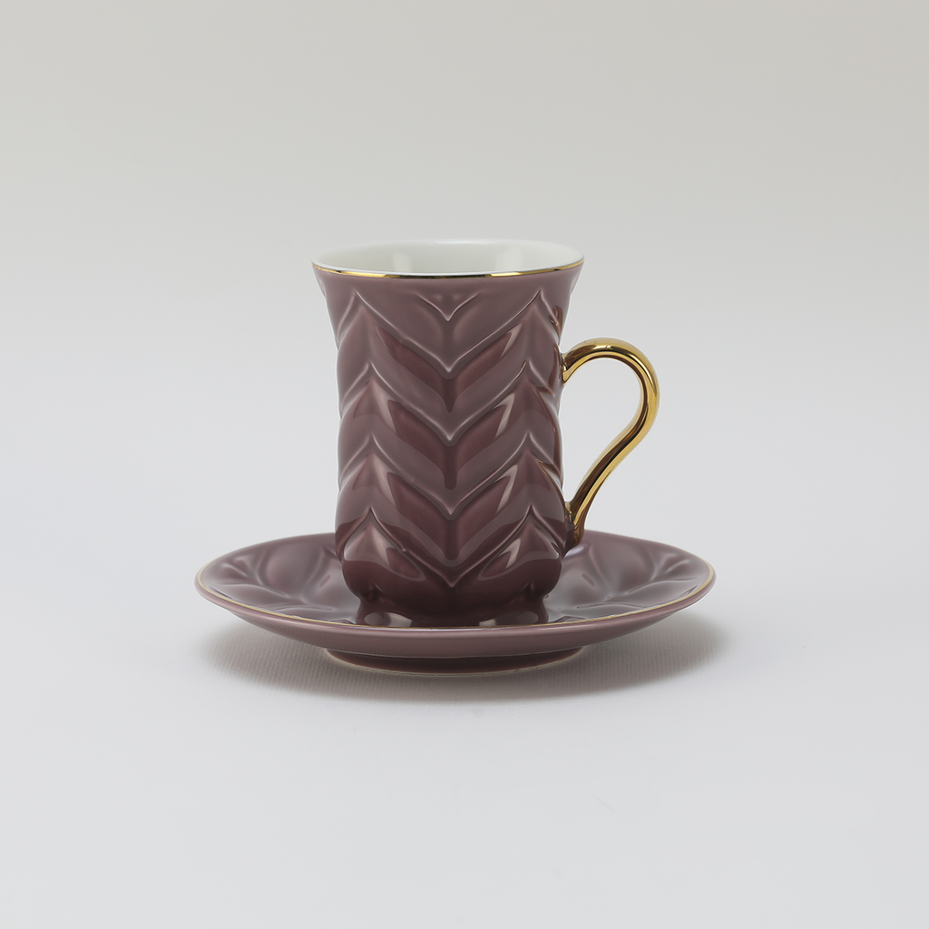 Decopor Plum Purple 6/6 Tea cup and saucer 100 ml RS-1919