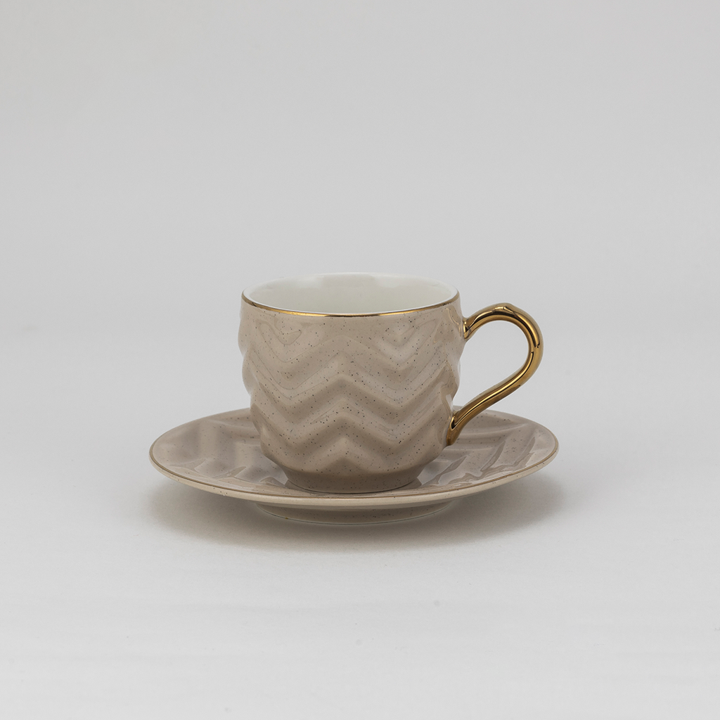 Decopor Dotted White 6/6 coffee cup and saucer 75 ml RS-2020