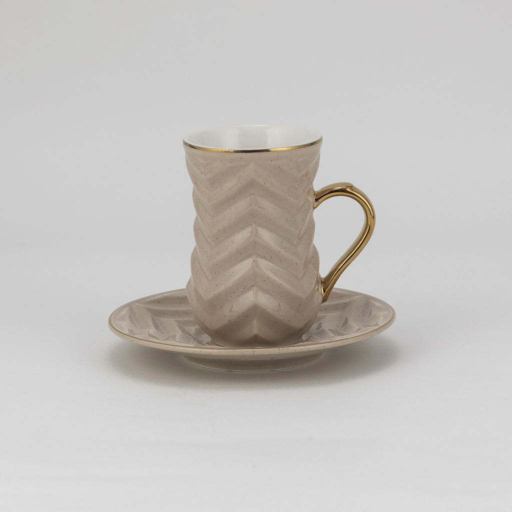 Decopor Dotted White 6/6 Tea cup and saucer 100 ml RS-2020