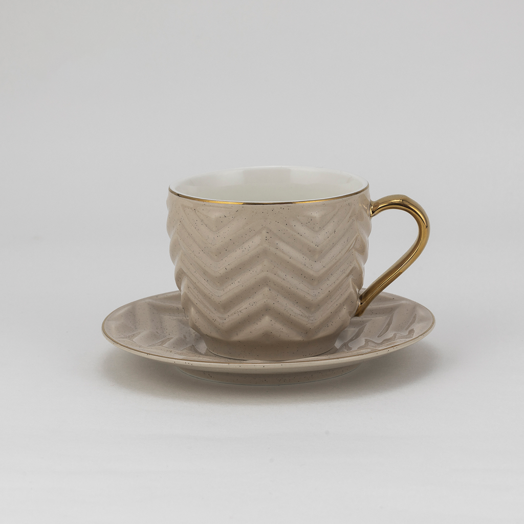 Decopor Dotted White 6/6 Milk cup and saucer 200 ml RS-2020
