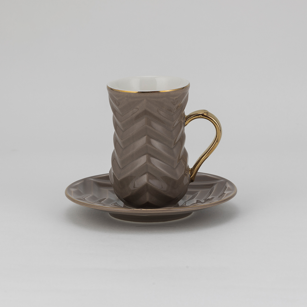 Decopor Bronze 6/6 Tea cup and saucer 100 ml RS-2020