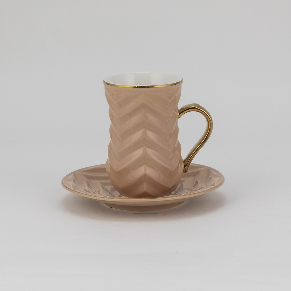 Decopor Tan 6/6 Tea cup and saucer 100 ml RS-2020