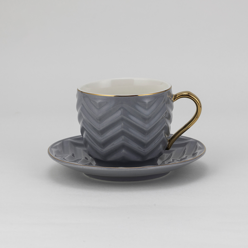 Decopor Cadet Grey 6/6 Milk cup and saucer 200 ml RS-2020
