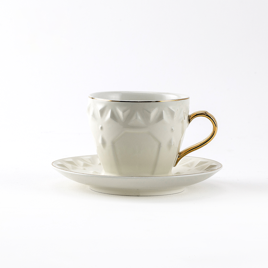 Decopor Creamy White 6/6 Milk cup and saucer 200 ml RS-2121